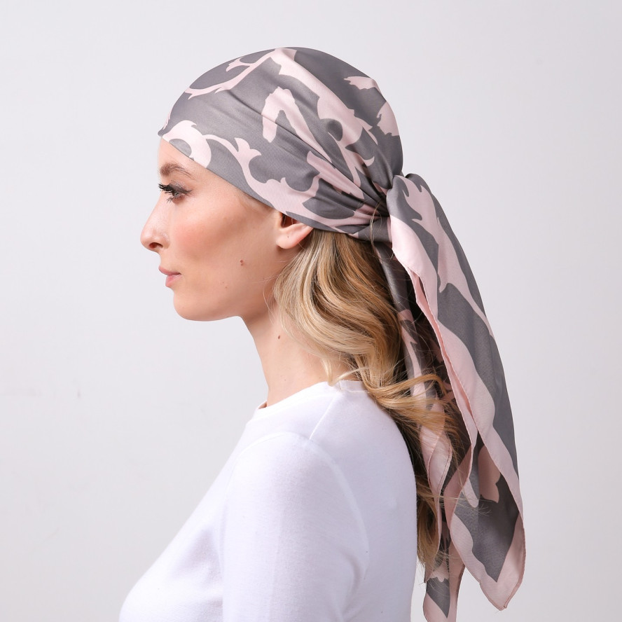 Хустка жіноча з принтом атлас різнокольорова ГВІНЕТ 728-158, фото 4