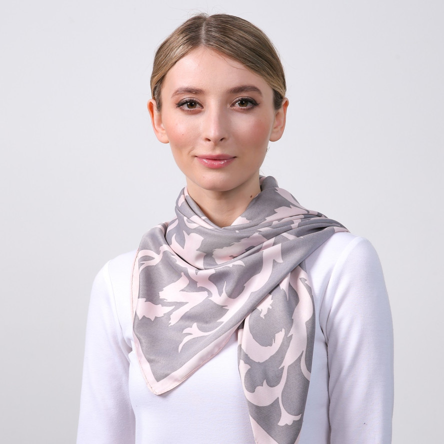 Хустка жіноча з принтом атлас різнокольорова ГВІНЕТ 728-158, фото 5