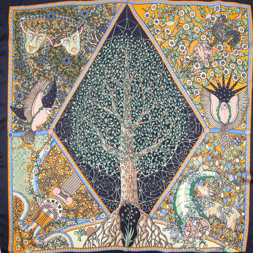 Платок женский с принтом атлас разноцветный ВИЧЕНЦА 747-630, фото 4