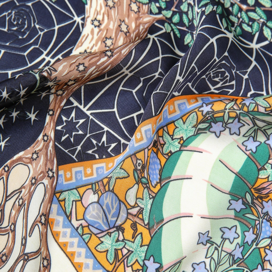 Платок женский с принтом атлас разноцветный ВИЧЕНЦА 747-630, фото 3