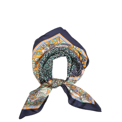 Хустка жіноча з принтом атлас різнокольорова ВІЧЕНЦА 747-630 Хустка жіноча з принтом атлас різнокольорова ВІЧЕНЦА 747-630