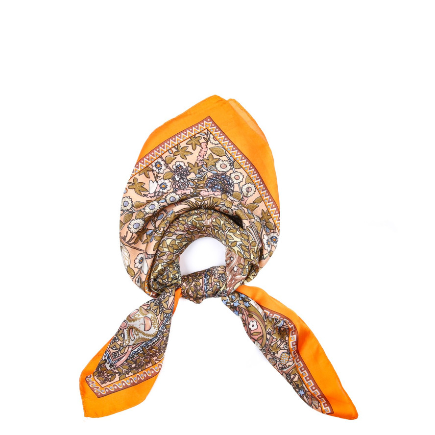 Хустка жіноча з принтом атлас різнокольорова ВІЧЕНЦА 747-647, фото 1