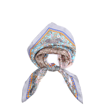 Хустка жіноча з принтом атлас різнокольорова ВІЧЕНЦА 747-654 Хустка жіноча з принтом атлас різнокольорова ВІЧЕНЦА 747-654