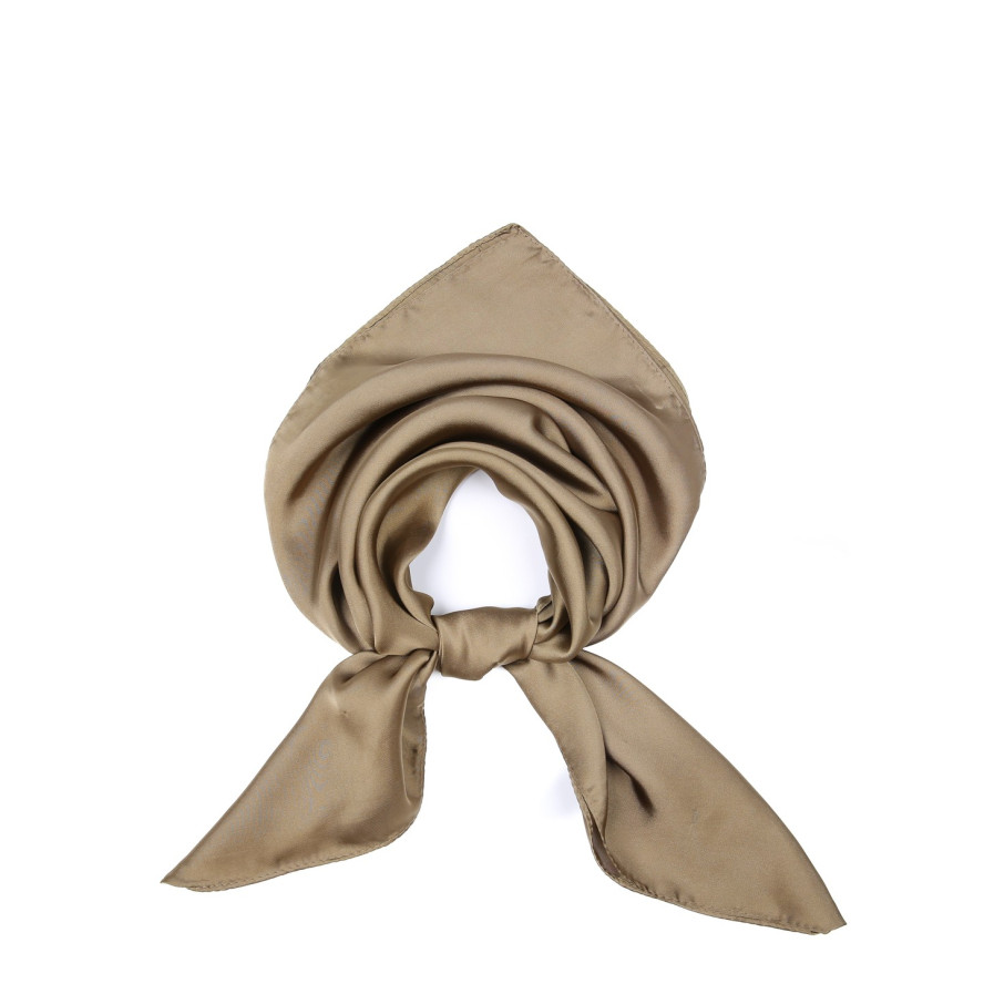 Хустка жіноча однотонна атлас хакі ROSEMARY 747-982, фото 1