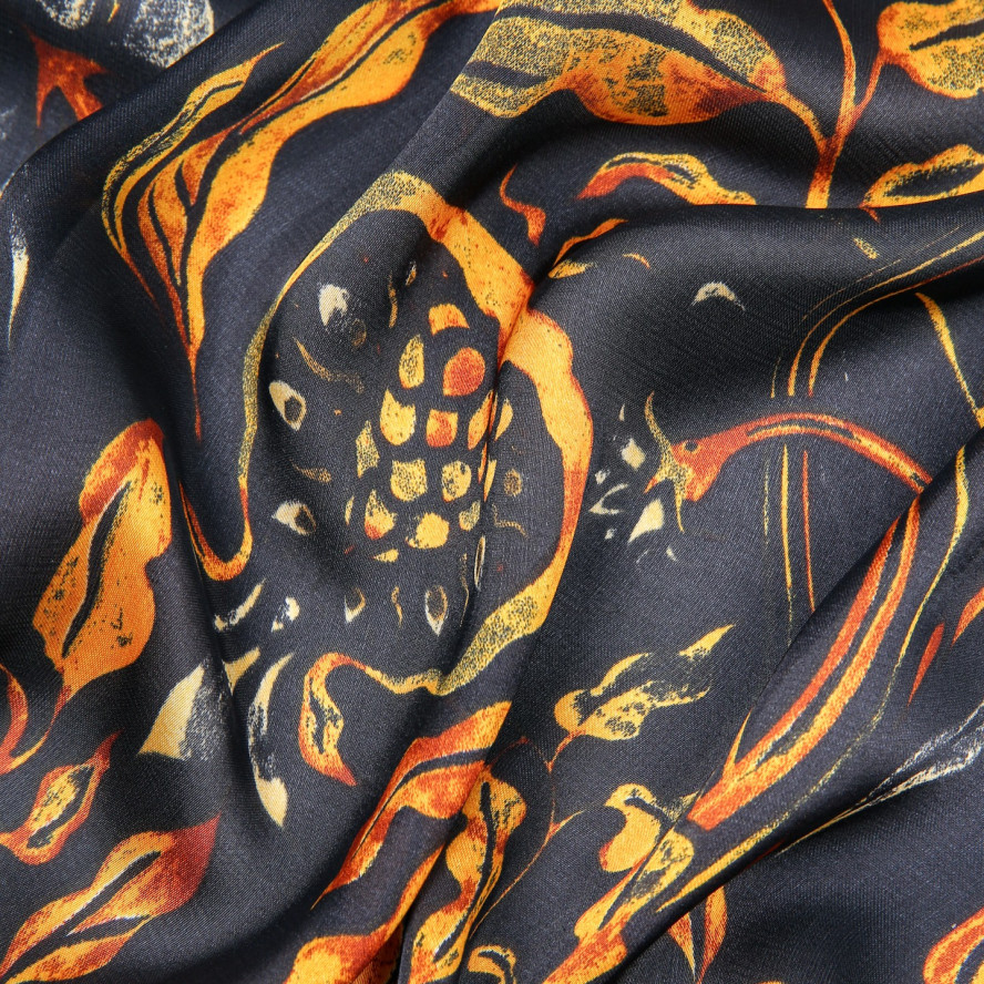 Хустка жіноча з принтом атлас різнокольорова ПАДУЯ 748-118, фото 3