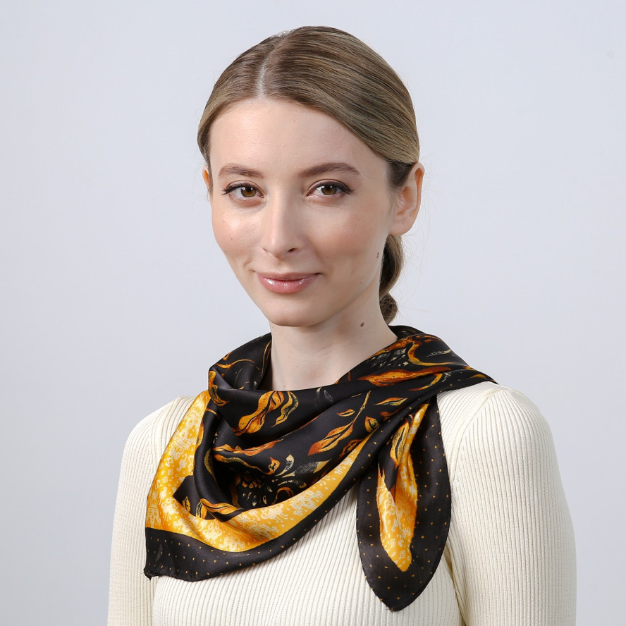 Хустка жіноча з принтом атлас різнокольорова ПАДУЯ 748-118, фото 5