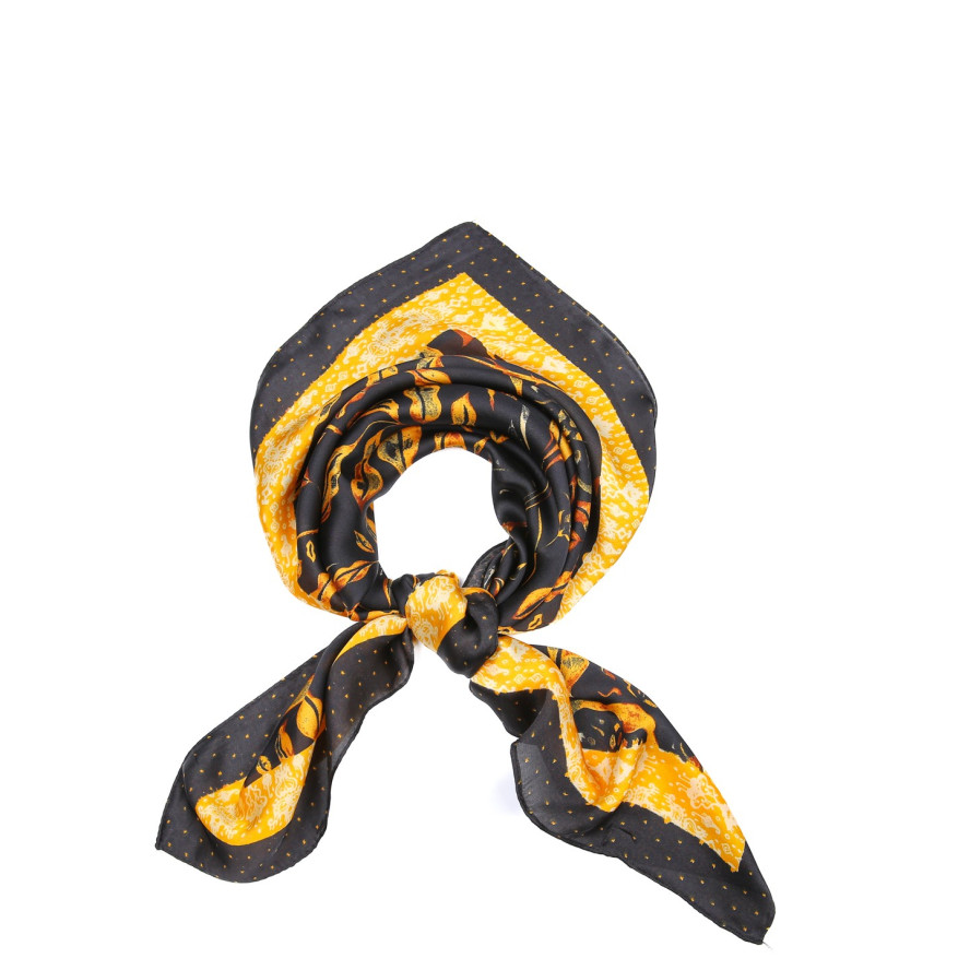 Хустка жіноча з принтом атлас різнокольорова ПАДУЯ 748-118, фото 1