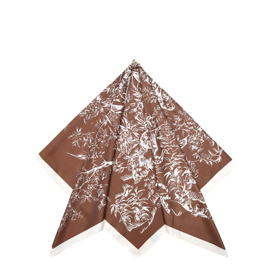 Хустка жіноча з принтом атлас різнокольорова ТЕРНІ 752-856, фото 2