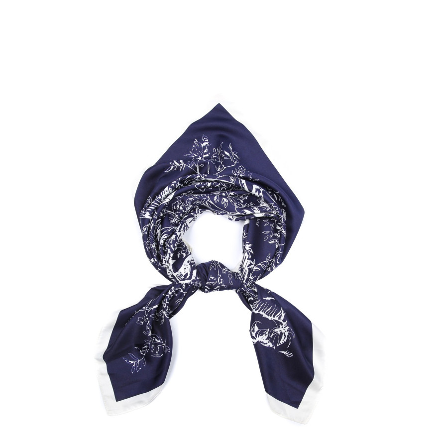 Платок женский с принтом атлас разноцветный ТЕРНИ 752-856, фото 1