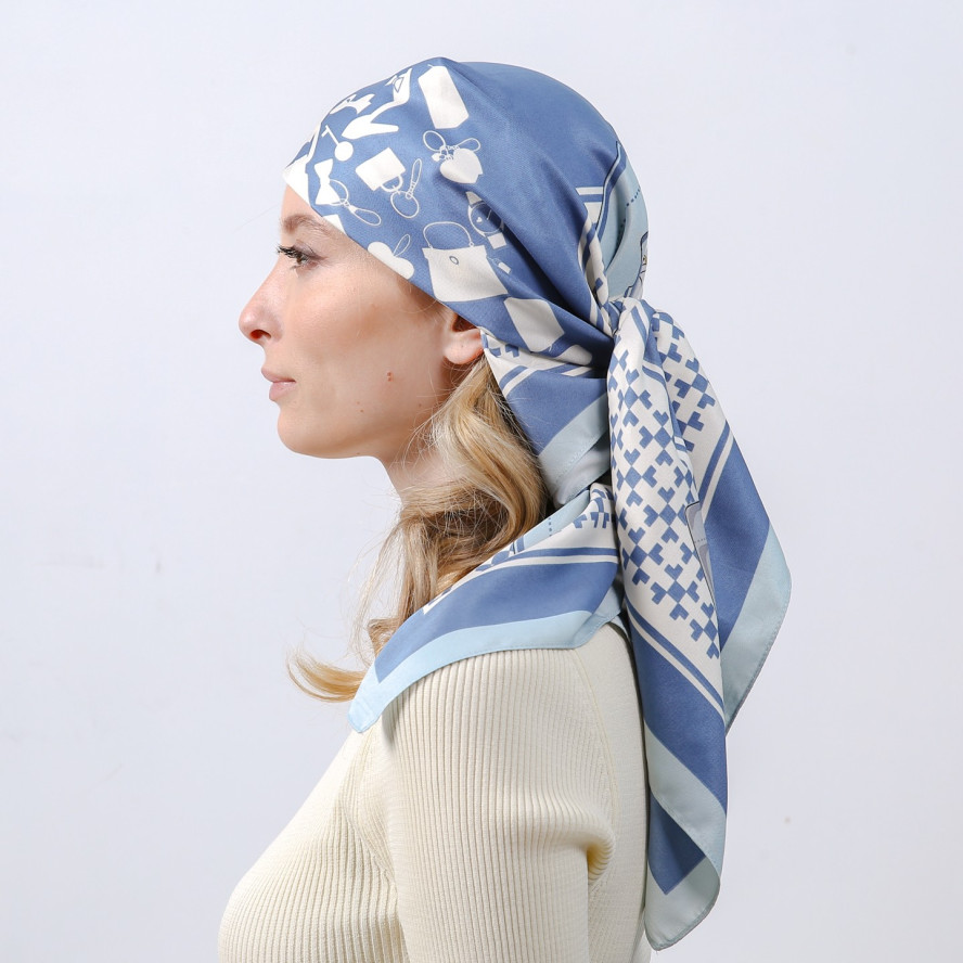 Хустка жіноча з принтом атлас різнокольорова ТРІЕСТ 752-894, фото 6