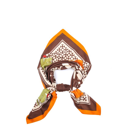 Хустка жіноча з принтом атлас різнокольорова ТРІЕСТ 752-900 Хустка жіноча з принтом атлас різнокольорова ТРІЕСТ 752-900