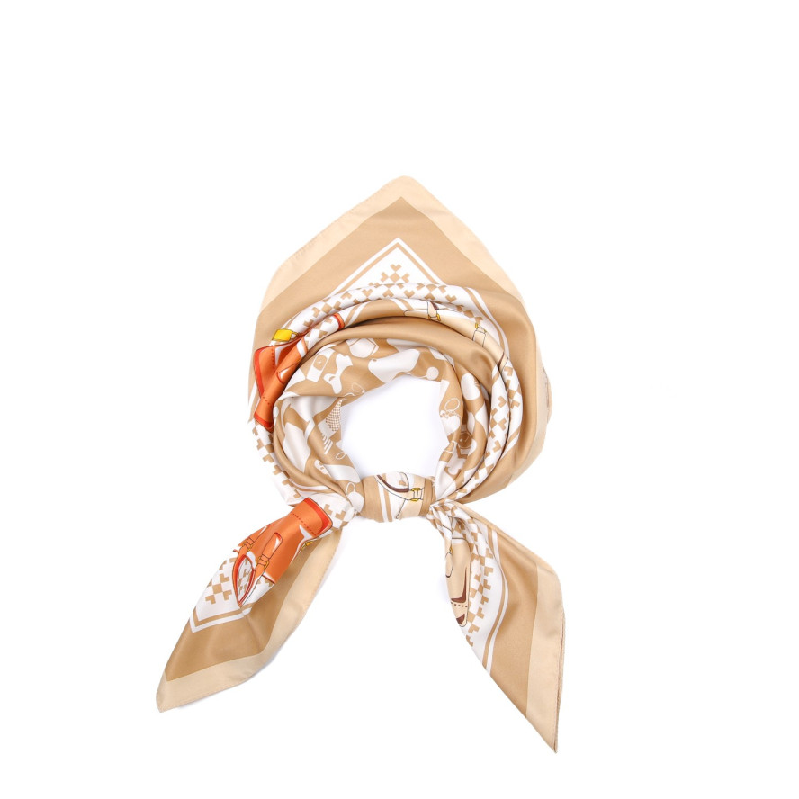 Хустка жіноча з принтом атлас різнокольорова ТРІЕСТ 752-917, фото 1