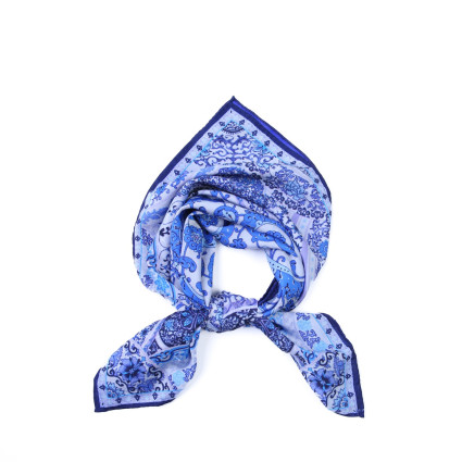 Хустка жіноча з принтом двостороння атлас різнокольорова ЛЕОБЕН 825-987