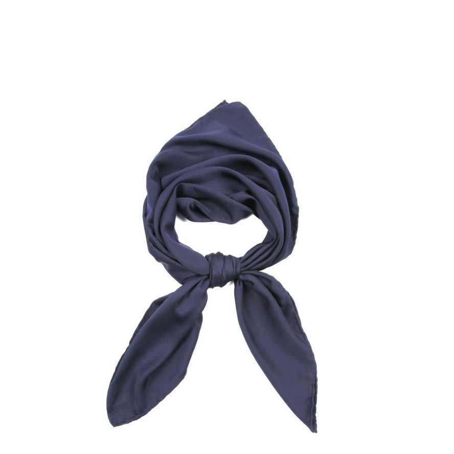 Хустка жіноча однотонна атлас синя HEIDI 879-096, фото 1