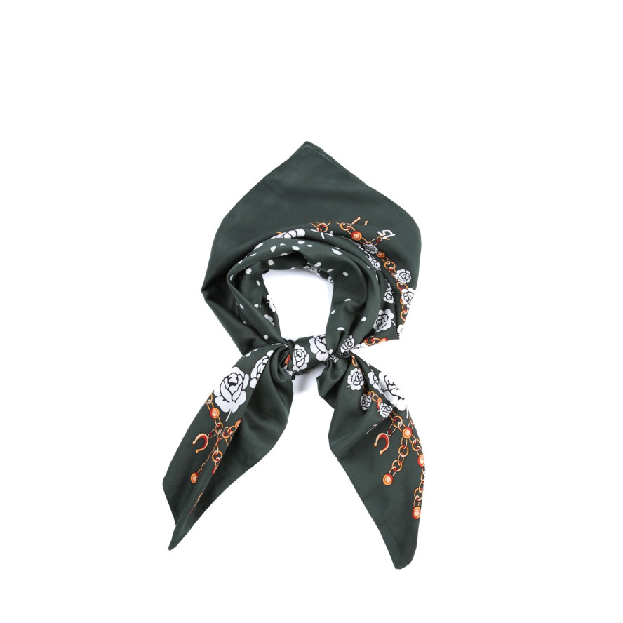 Хустка жіноча з принтом атлас різнокольорова МЕЛІСА 916-036, фото 1