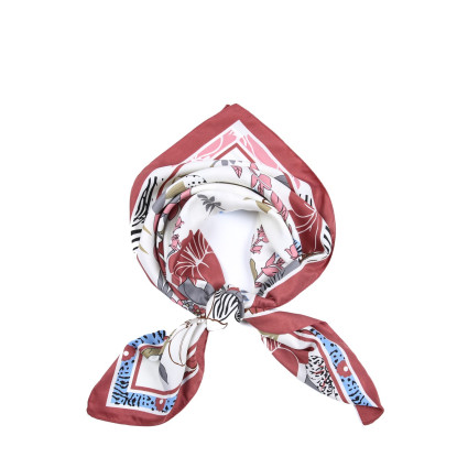 Хустка жіноча з принтом атлас різнокольорова ДЖОЙС 916-142 Хустка жіноча з принтом атлас різнокольорова ДЖОЙС 916-142