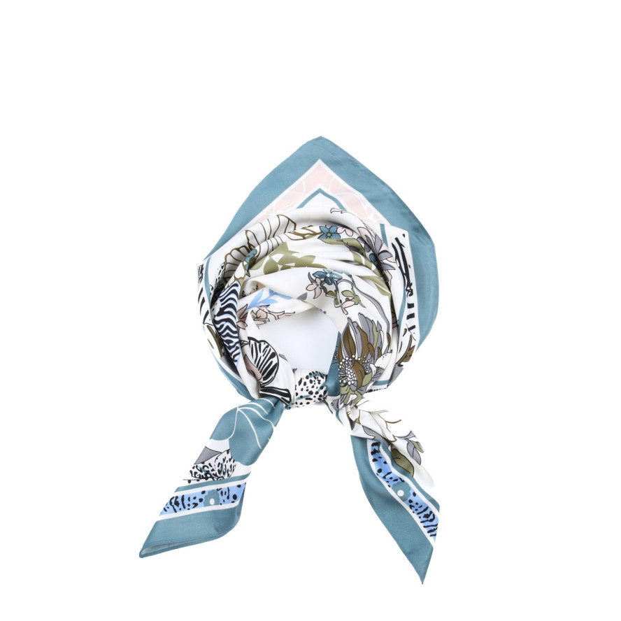 Хустка жіноча з принтом атлас різнокольорова ДЖОЙС 916-166, фото 1