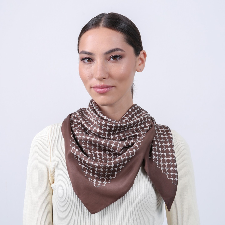 Хустка жіноча з принтом атлас різнокольорова ШИРЛІ 916-418, фото 4