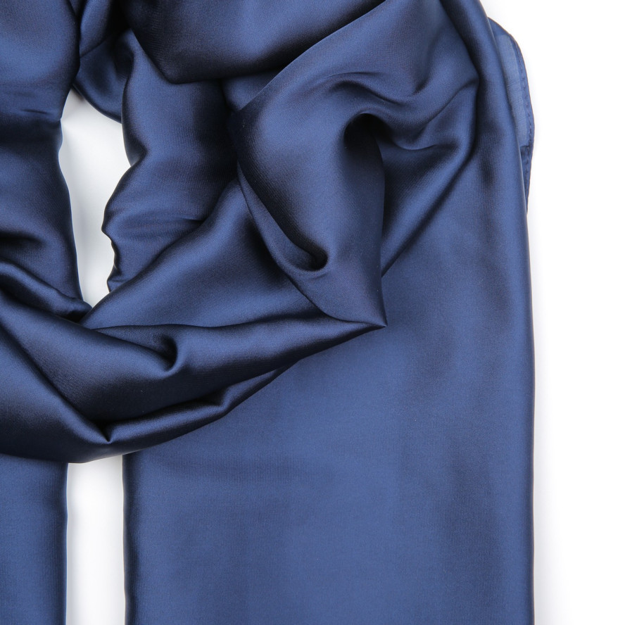 Палантин жіночий однотонний атлас синій КРІСТАЛ 723-511, фото 2