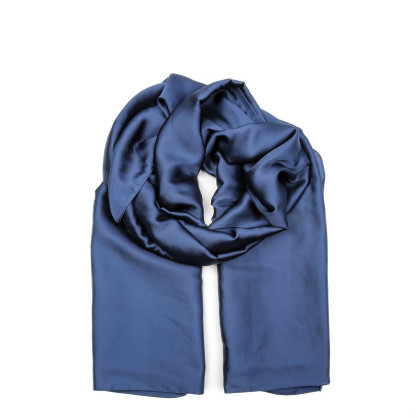 Палантин жіночий однотонний атлас синій КРІСТАЛ 723-511 Палантин жіночий однотонний атлас синій КРІСТАЛ 723-511