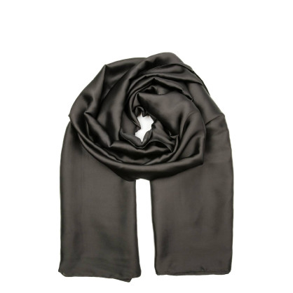 Палантин жіночий однотонний атлас чорний КРІСТАЛ 723-542 Палантин жіночий однотонний атлас чорний КРІСТАЛ 723-542