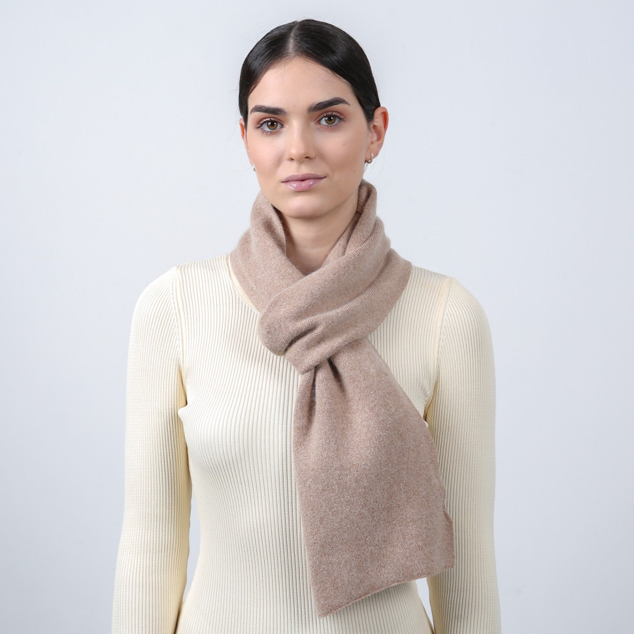 Шарф женский однотонный шерсть бежевый FELIX 544-127, фото 3