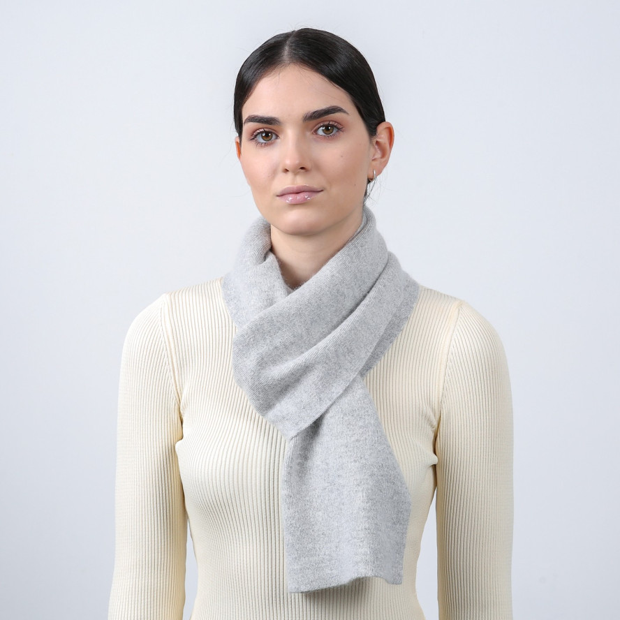 Шарф жіночий однотонний вовна сірий FELIX 595-395, фото 3