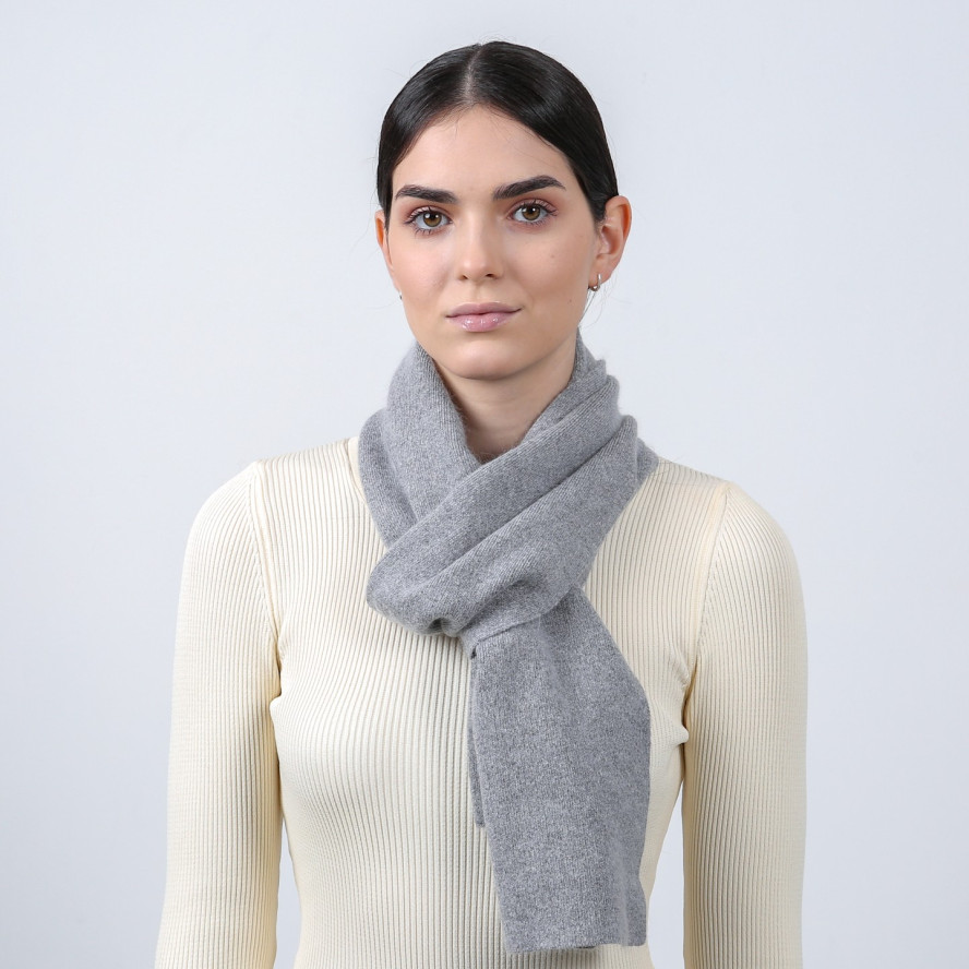Шарф жіночий однотонний вовна сірий FELIX 671-808, фото 3