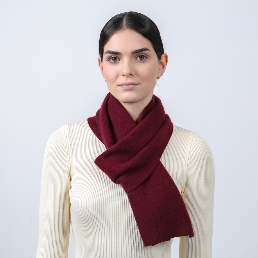 Шарф жіночий однотонний вовна бордовий FELIX 865-237, фото 3