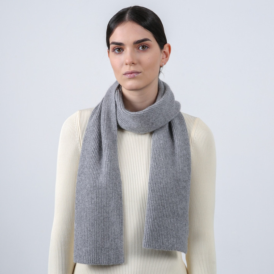Шарф жіночий однотонний ангора сірий HENRY 865-268, фото 3