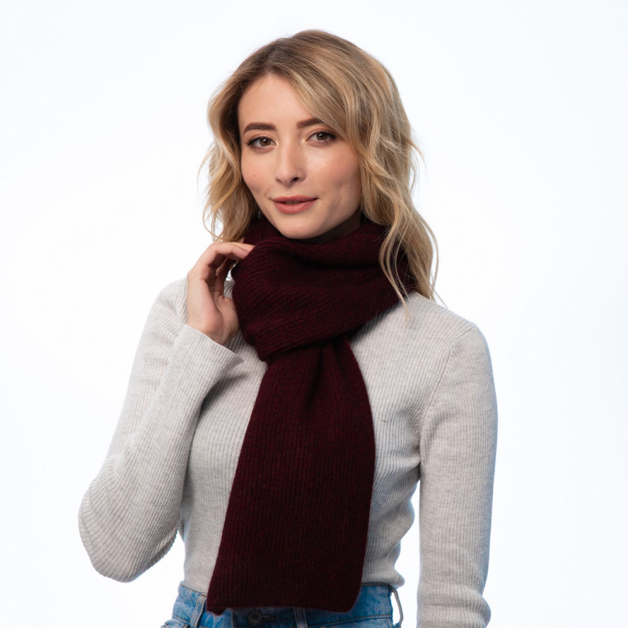 Шарф жіночий однотонний ангора бордовий HENRY 898-044, фото 3