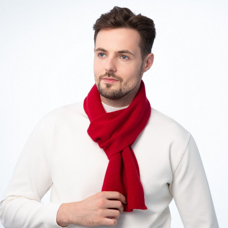 Шарф мужской однотонный шерсть красный FELIX 984-570, фото 3