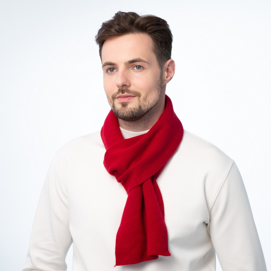 Шарф мужской однотонный шерсть красный FELIX 984-570, фото 4