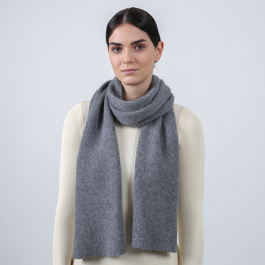 Шарф жіночий однотонний ангора сірий HENRY 023-995, фото 3