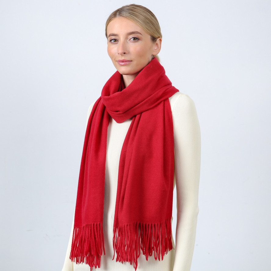 Палантин жіночий однотонний кашемір бордовий EDWARD 210-258, фото 3