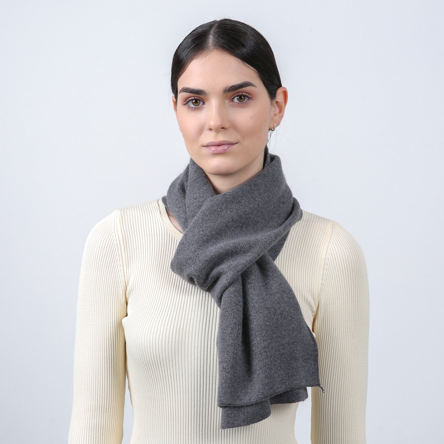 Шарф жіночий однотонний вовна сірий FELIX 364-951, фото 3