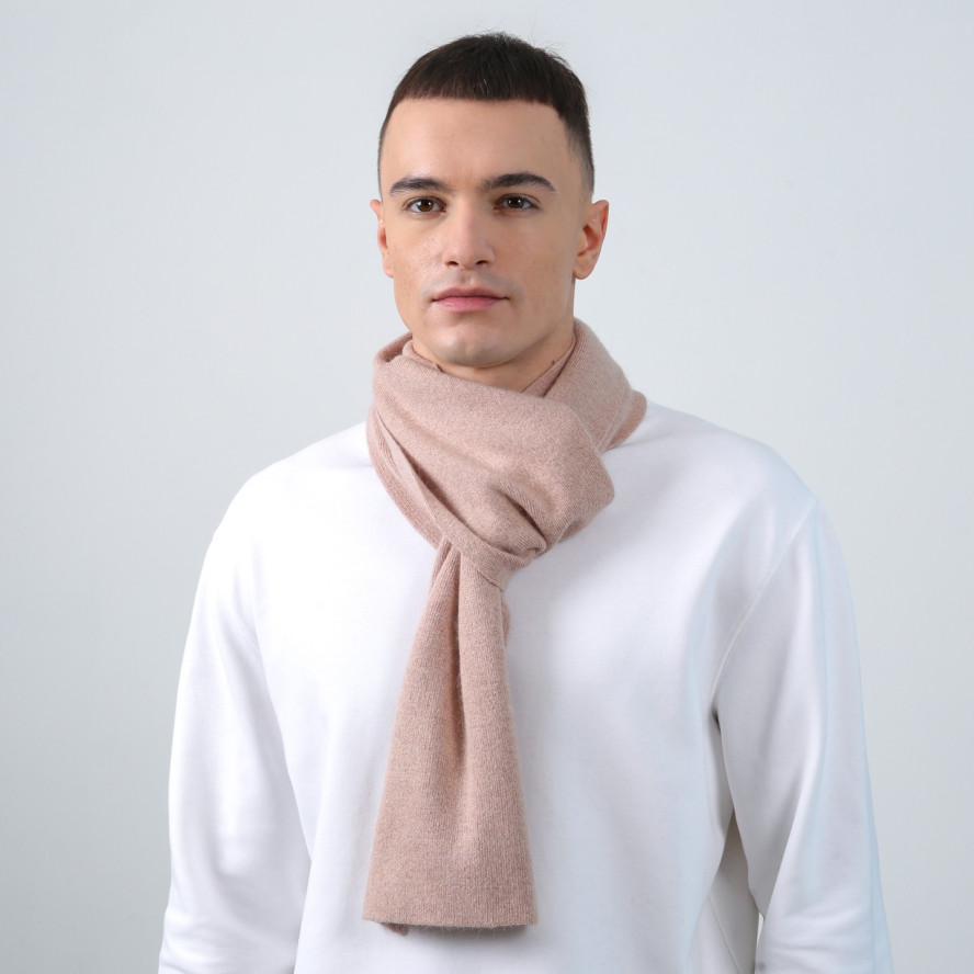 Шарф мужской однотонный шерсть бежевый FELIX 947-055, фото 2