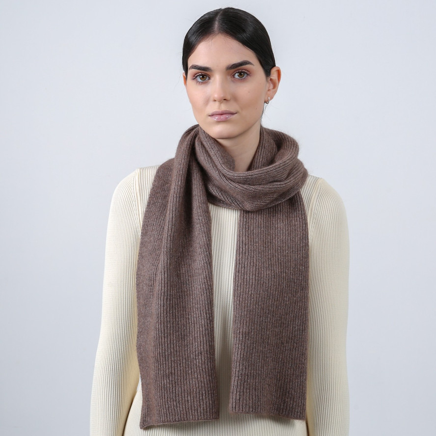Шарф жіночий однотонний ангора коричневий HENRY 947-871, фото 3