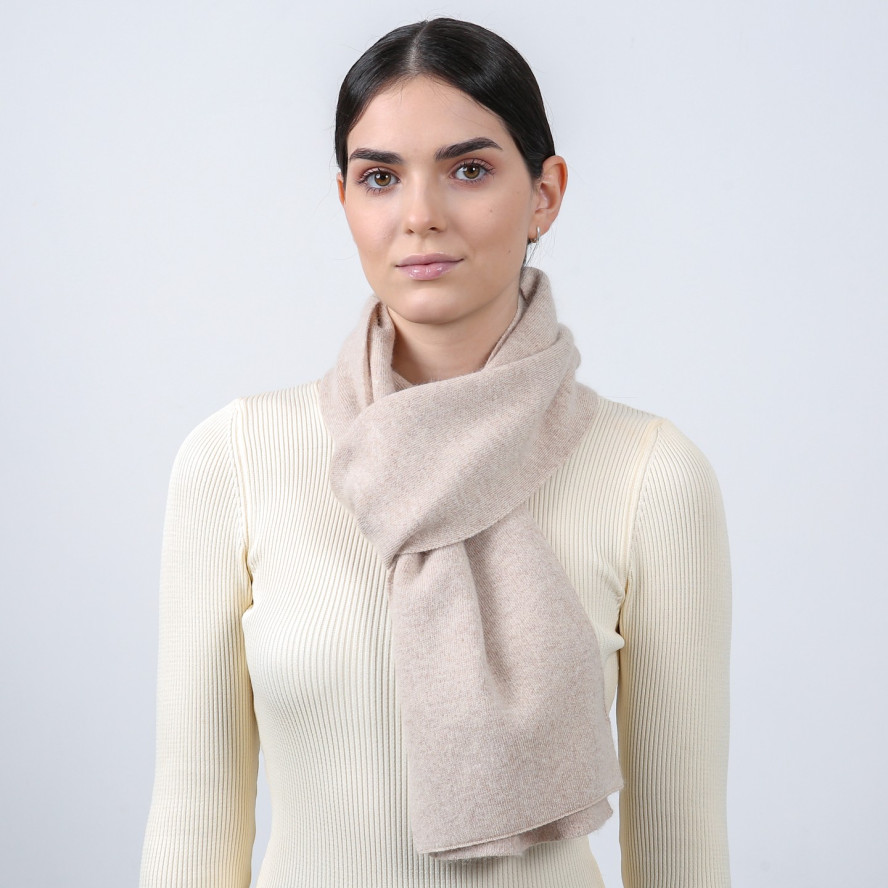 Шарф жіночий однотонний вовна бежевий FELIX 225-701, фото 3