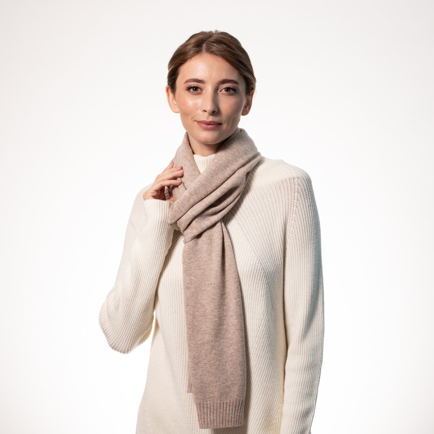 Шарф жіночий однотонний вовна бежевий АЛІСІ 554-658, фото 3