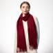 Шарф жіночий однотонний кашемір бордовий ЛЕОН 554-764, фото 4