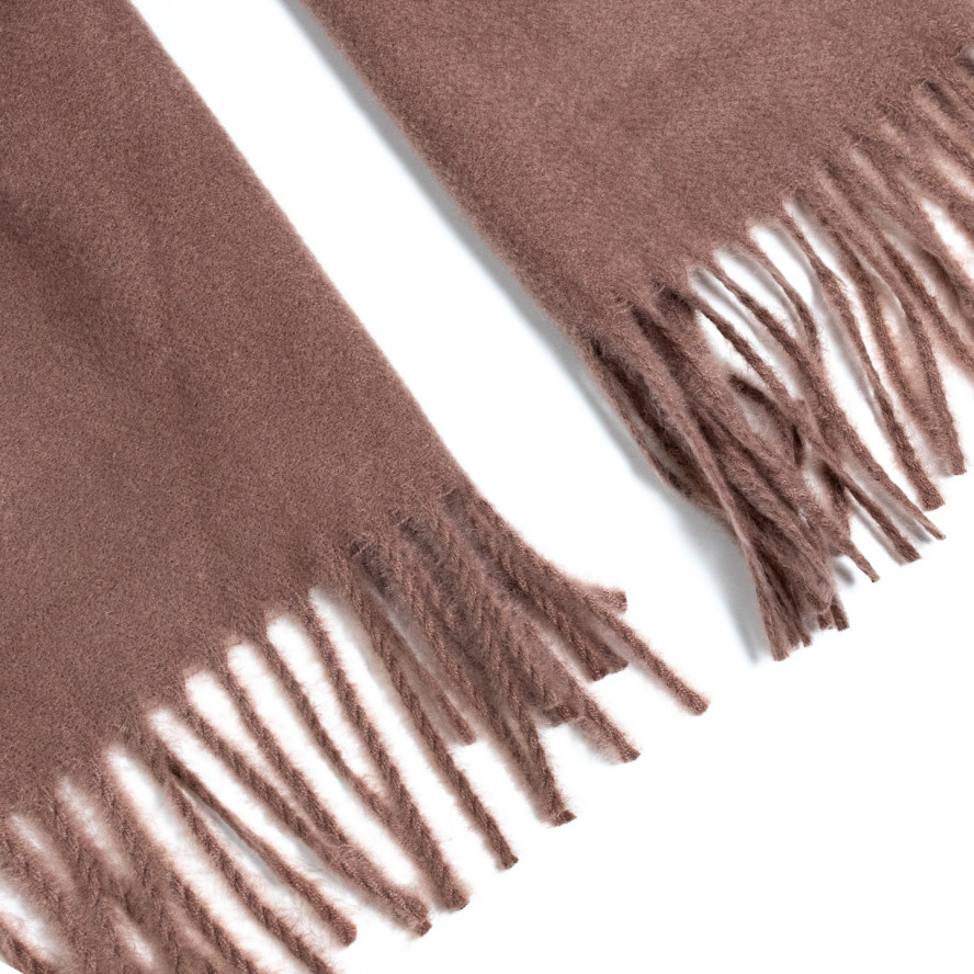 Шарф жіночий однотонний кашемір коричневий ЛЕОН 554-771, фото 2