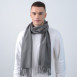 Шарф чоловічий однотонний кашемір сірий ЛЕОН 554-795, фото 3