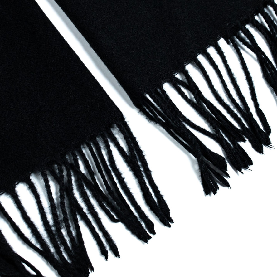 Шарф жіночий однотонний кашемір чорний ЛЕОН 554-801, фото 2