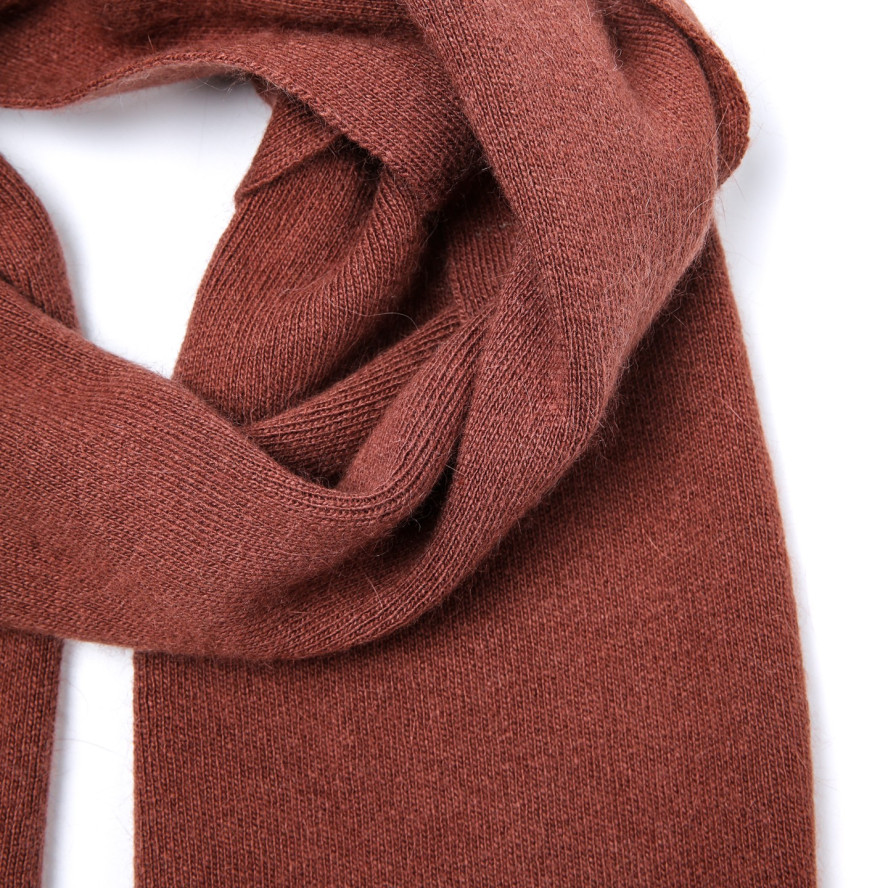 Шарф жіночий однотонний вовна коричневий FELIX 567-054, фото 2