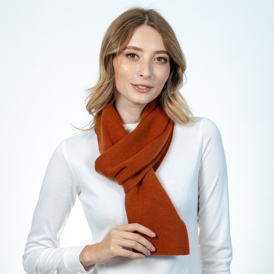 Шарф жіночий однотонний вовна коричневий FELIX 567-139, фото 4