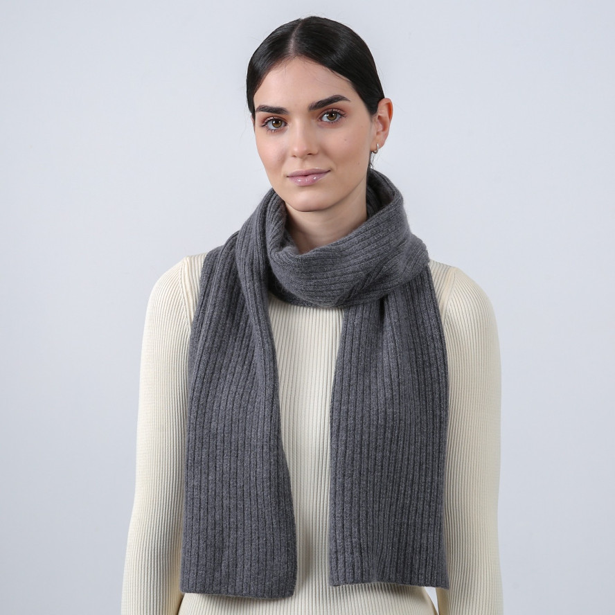 Шарф жіночий однотонний вовна сірий ТЕОДОР 581-609, фото 3