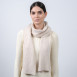 Шарф жіночий однотонний вовна бежевий ТЕОДОР 581-616, фото 3