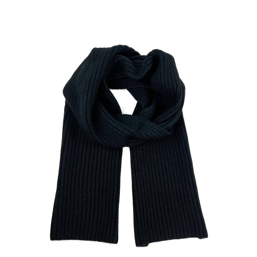 Шарф жіночий однотонний вовна чорний ТЕОДОР 626-133, фото 1