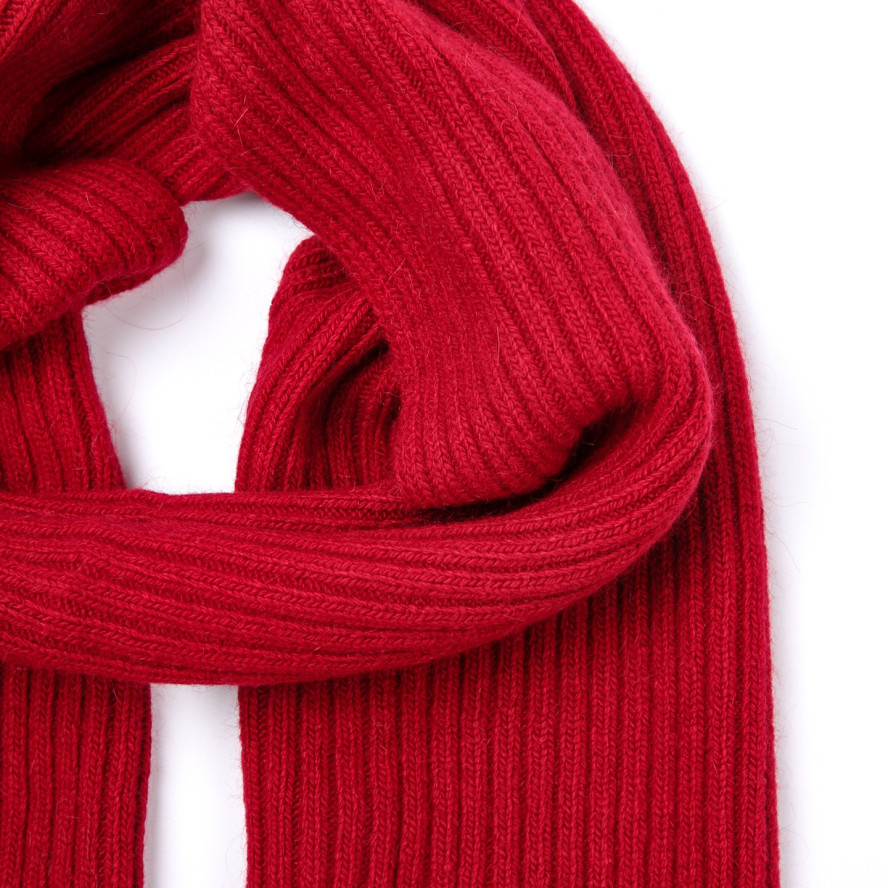 Шарф жіночий однотонний вовна червоний ТЕОДОР 626-140, фото 2